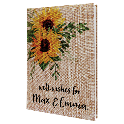 7" x 9 3/4" Burlap Sketch Book with White Unlined Notepad
