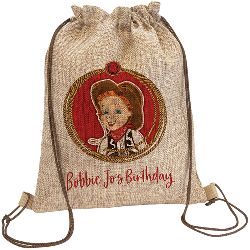 12" x 15" Burlap Sublimatable Back Sack
