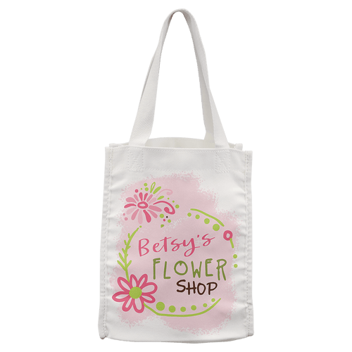 8" x 10" White Canvas Gift Bag with 3" Gusset