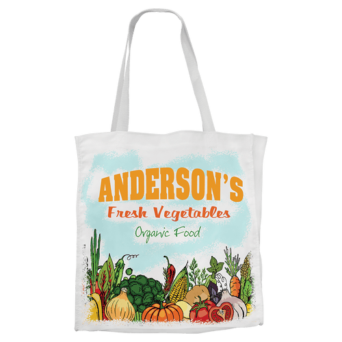 15 1/2" x 15 1/2" White Canvas Bag with 5" Gusset