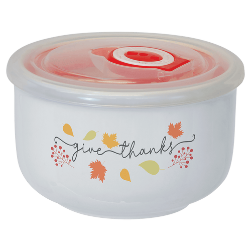 2.36" x 3.58" Sublimatable Ceramic Storage Bowl with Flexible Plastic Lid