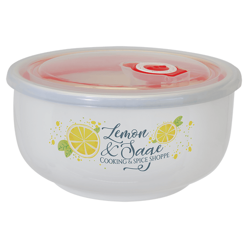 3" x 5.7" Ceramic Storage Bowl with Flexible Plastic Lid