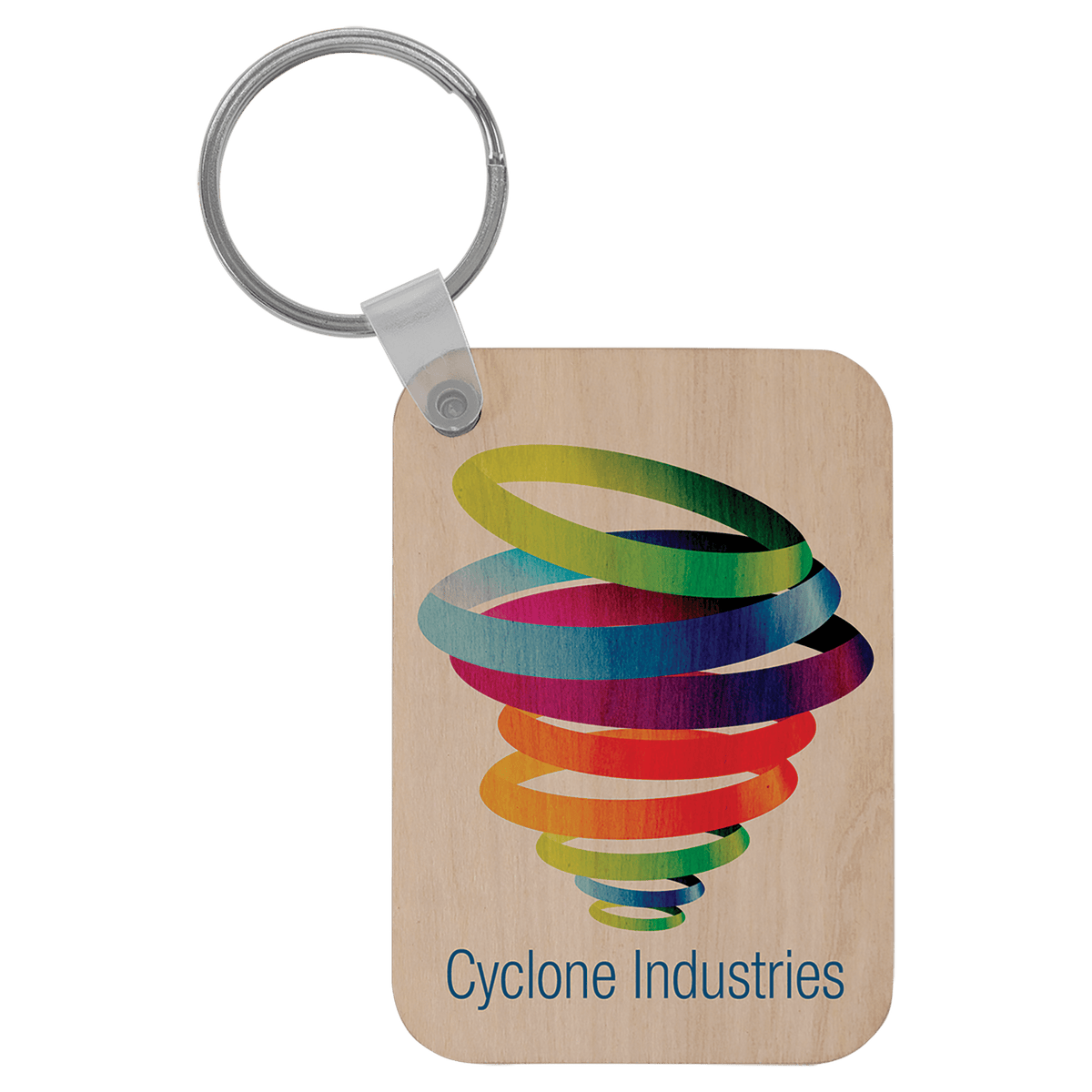 2 5/8" x 1 7/8" Rectangle Sublimatable Wood Keychain