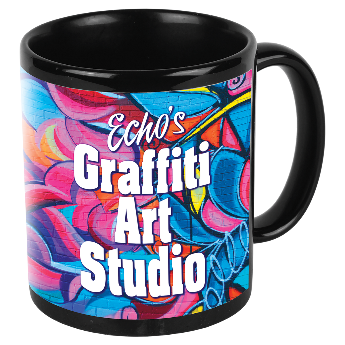 Black/White Sublimatable Ceramic Banner Mug