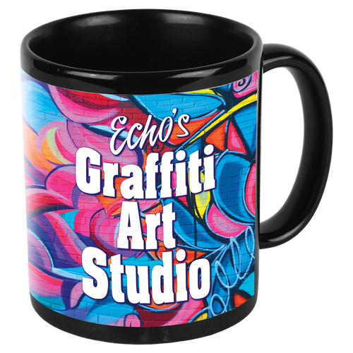 Black/White Sublimatable Ceramic Banner Mug