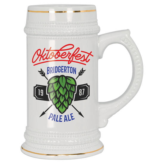 18 oz. White Sublimatable Ceramic Stein