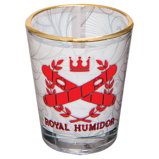 1 1/2 oz. Sublimatable Shot Glass with Gold Rim