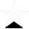 Clear Glass Star Award on Black Base — Size