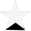 Clear Glass Star Award on Black Base — Size