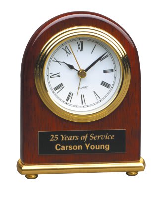 4" x 5" Piano Finish Arch Desk Clock