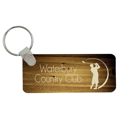3" x 1.25" Gloss White Unisub FRP Sublimatable Rectangle 2-Sided Keychain