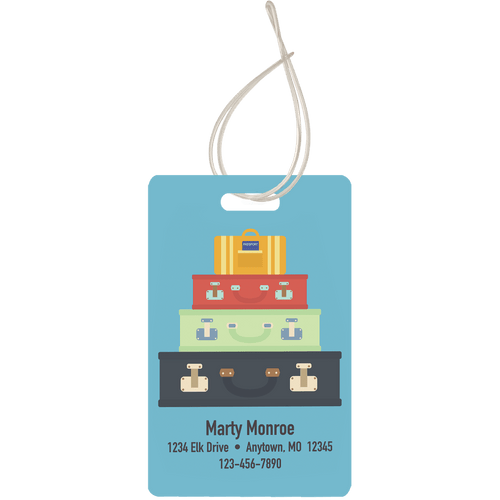 2-Sided Gloss Aluminum Rectangle Luggage Tag