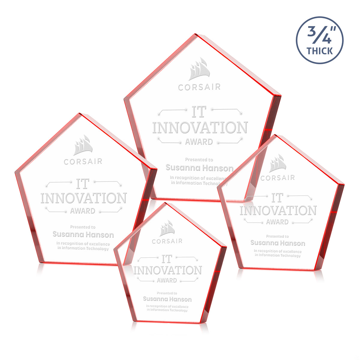 Belmar Pentagon Award - Red
