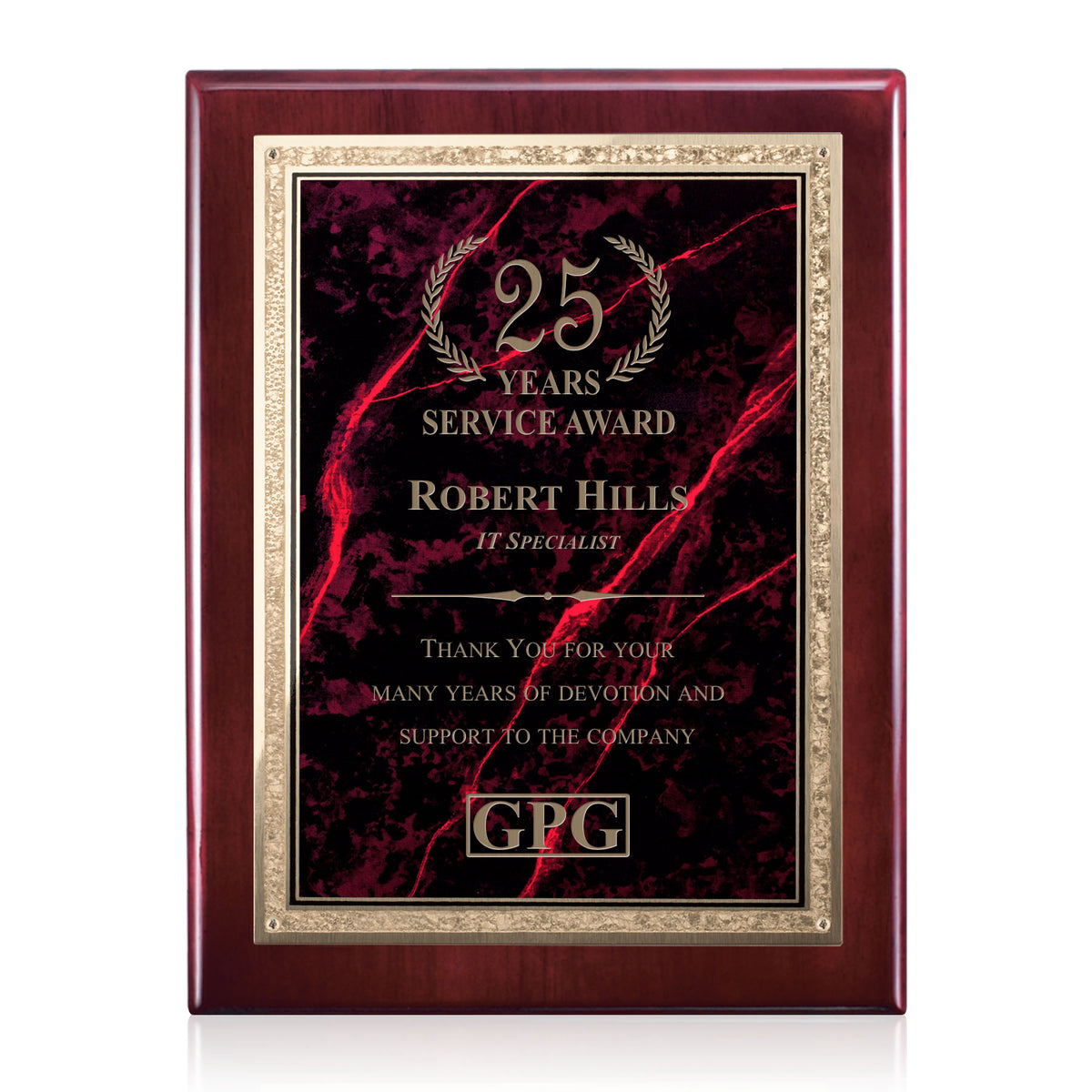 Gemstone Rosewood Plaque - Rosewood/Garnetine