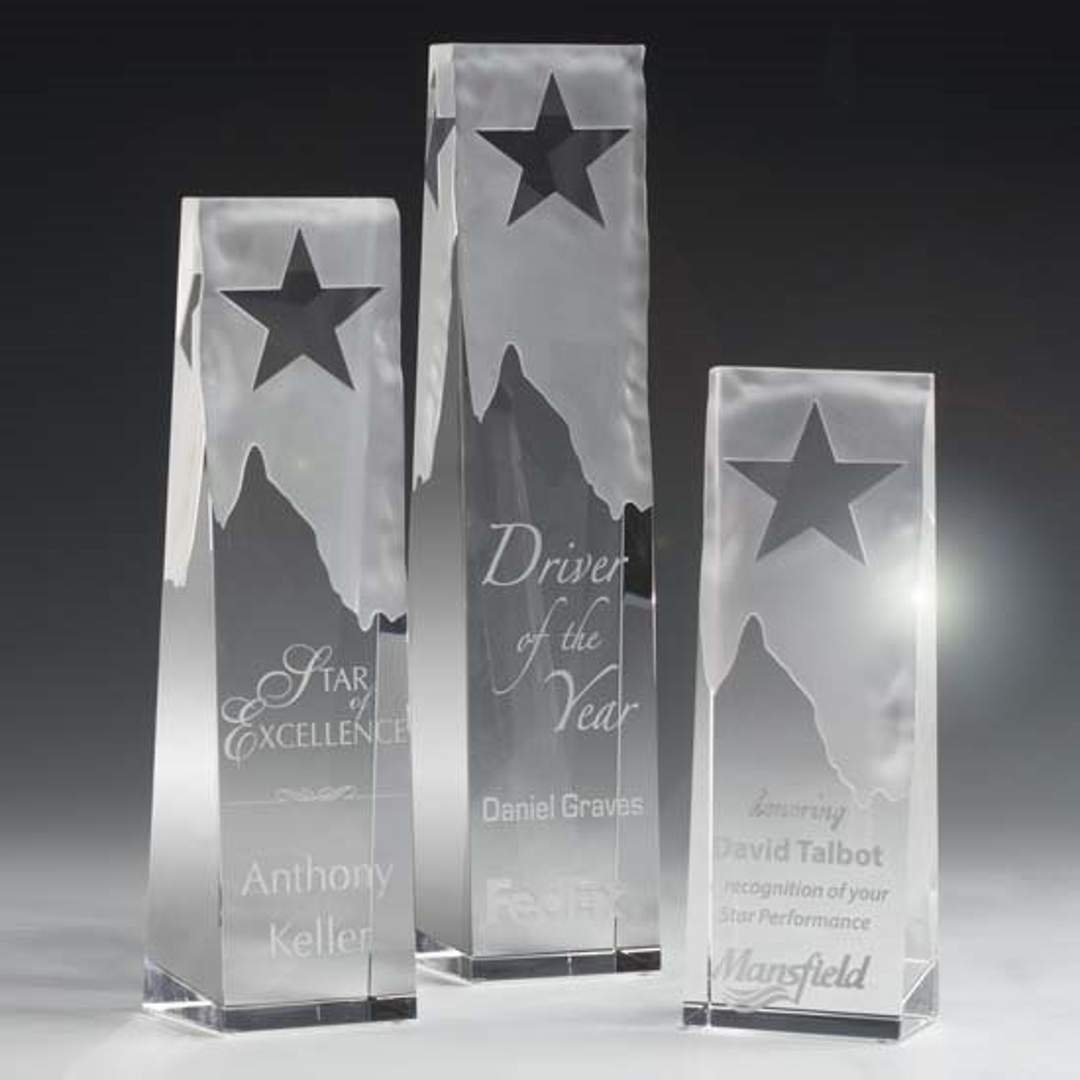 Star Obelisk Crystal Award — Sculpted Peak