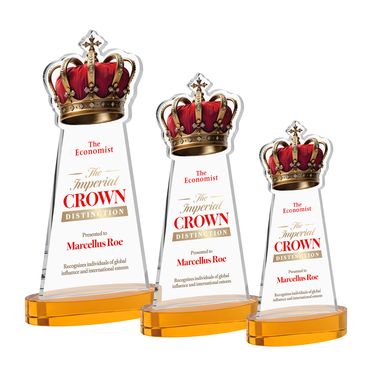 Crown VividPrint™ Award on Alberton Base - Amber