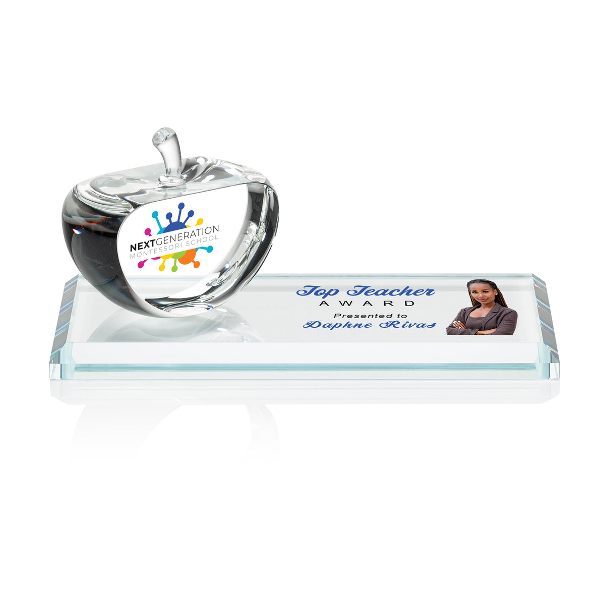 Argyle Apple VividPrint™ Award on Base