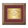 Lazio Certificate TexEtch Framed Award