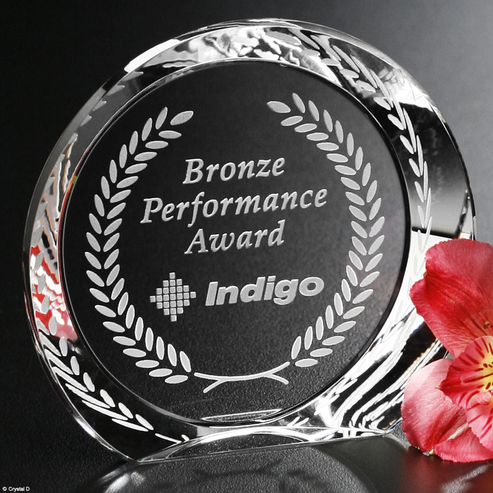 Achiever Award 4" Dia. - Crystal D