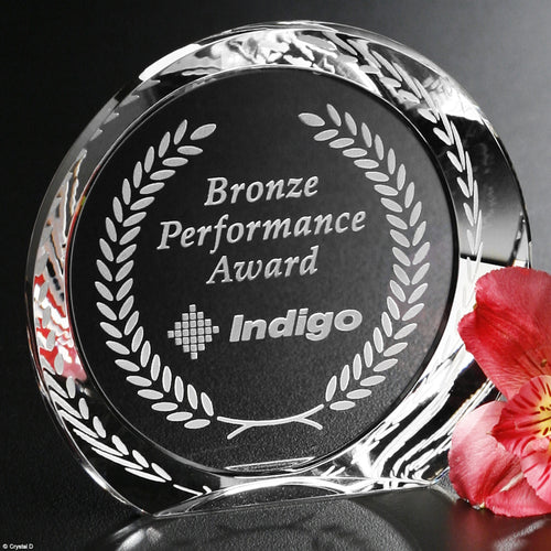 Achiever Award 4" Dia. - Crystal D
