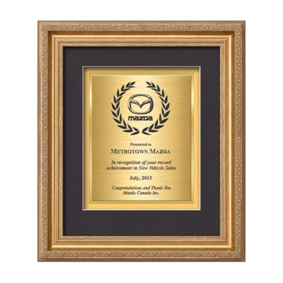 Regal Certificate TexEtch Framed Award