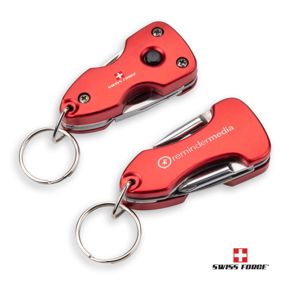 Swiss Force® Wildcub Multi-Tool & Flashlight Keyring – Red