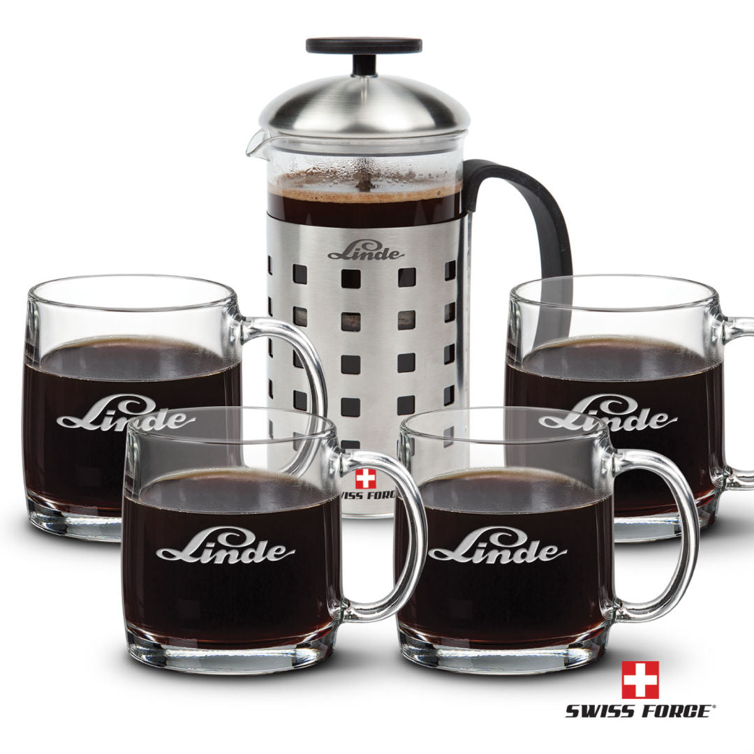 Swiss Force® Coffee Press & Nordic Mug Set – Set of 5