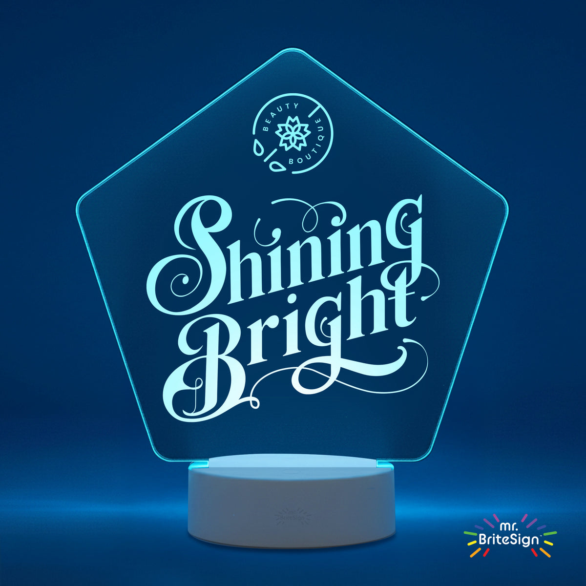mr.BriteSign LED Acrylic Sign - Pentagon
