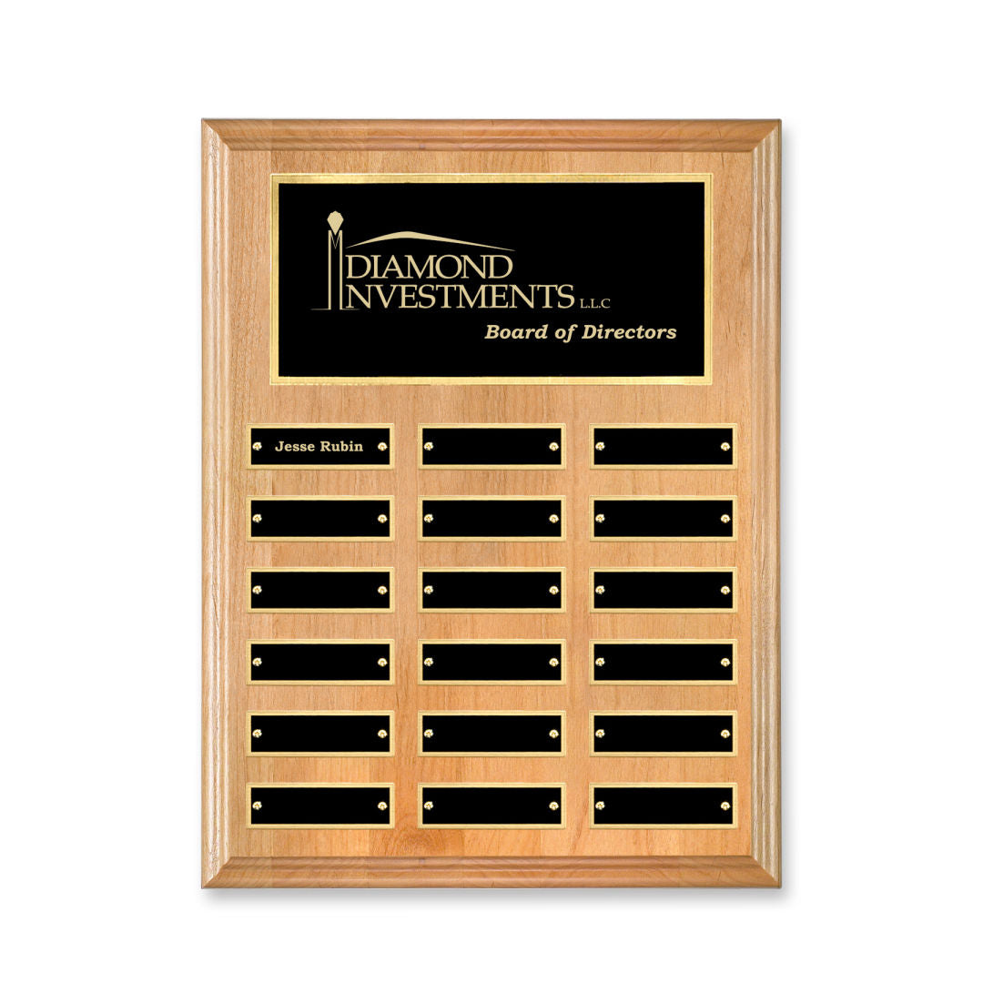 Erindale (Vert) Perpetual Plaque - Red Alder/Gold