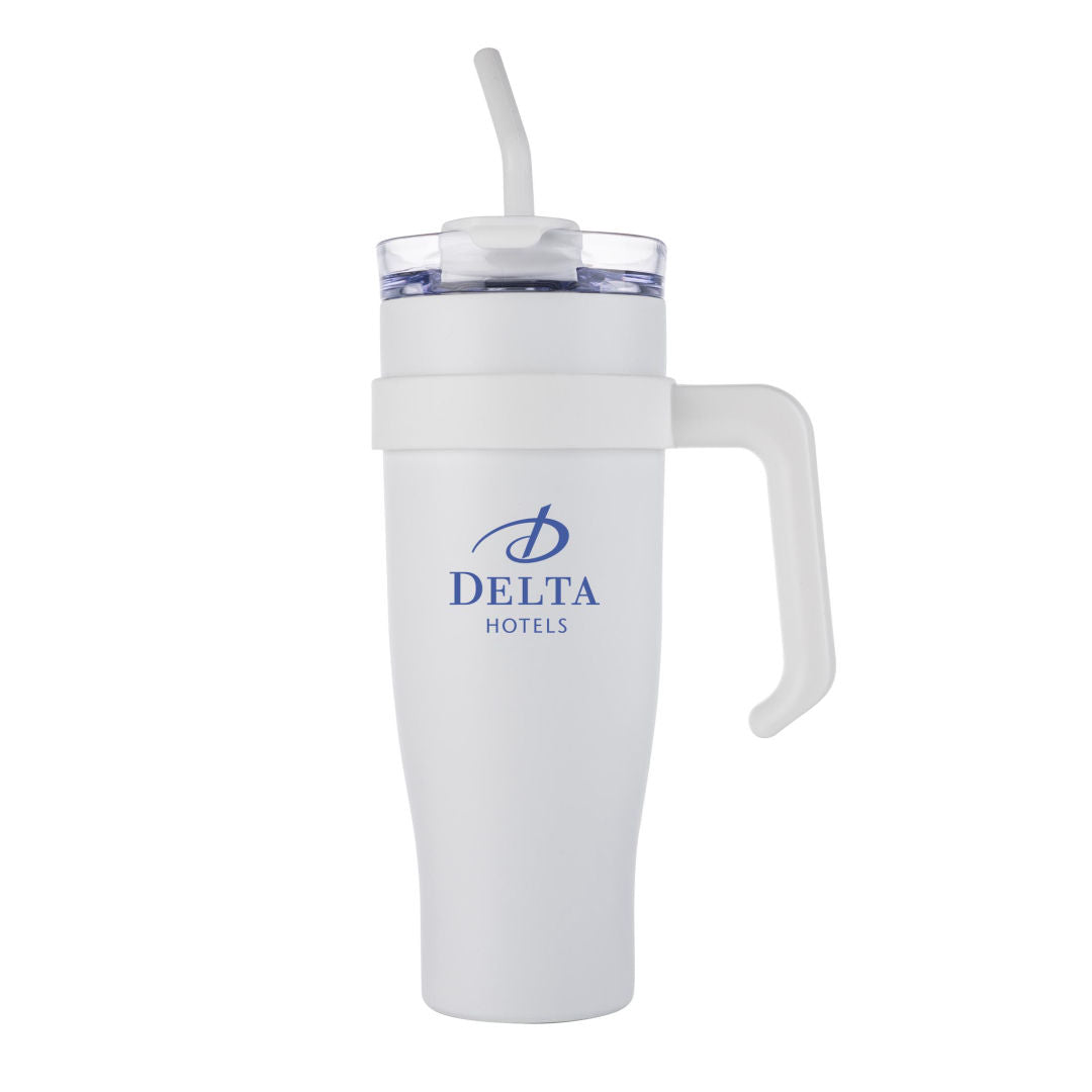 Tugela Double Wall SS Water Travel Mug - 40oz — White — D806-WH