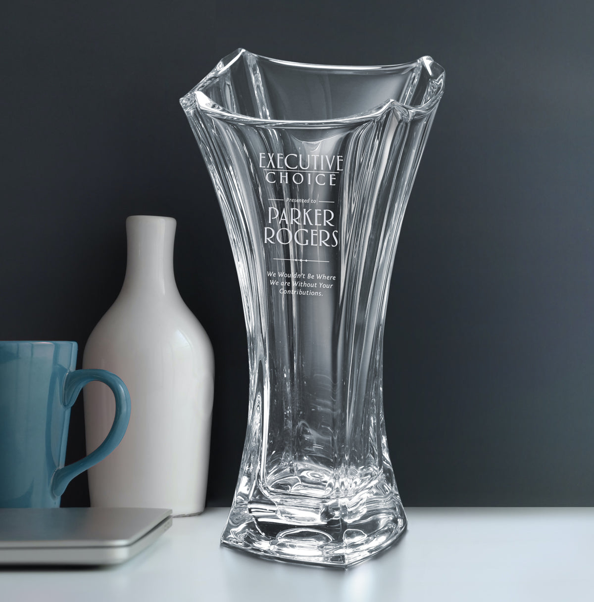 Aquata Vase 13-3/4" - Crystal D