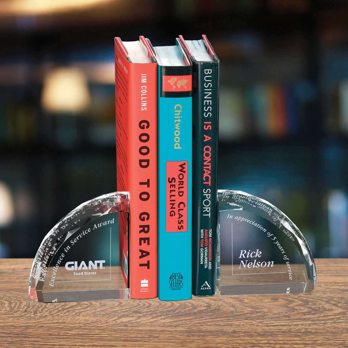 Arch Bookends 4" - Crystal D