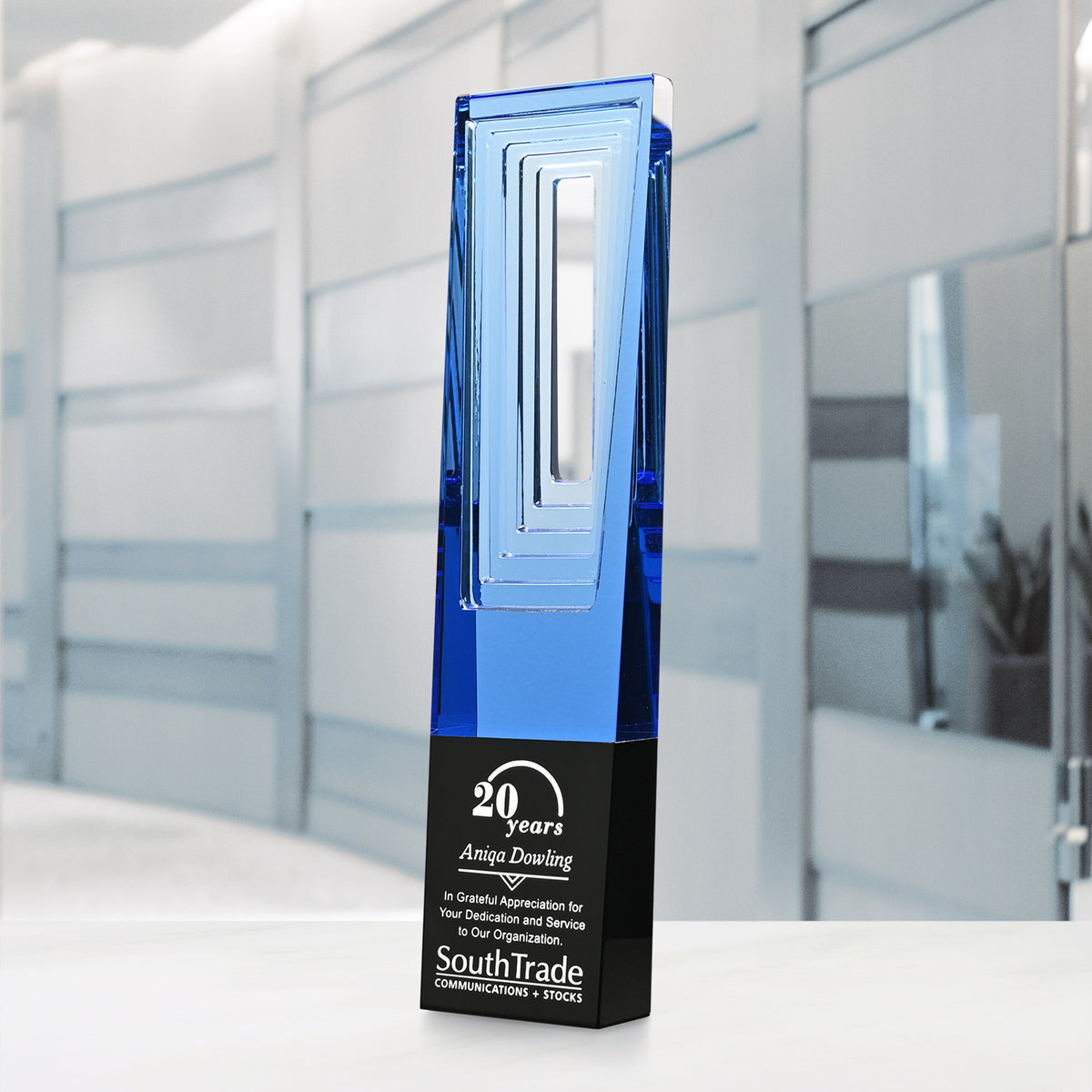 Athens Blue Award 10-3/4" - Crystal D