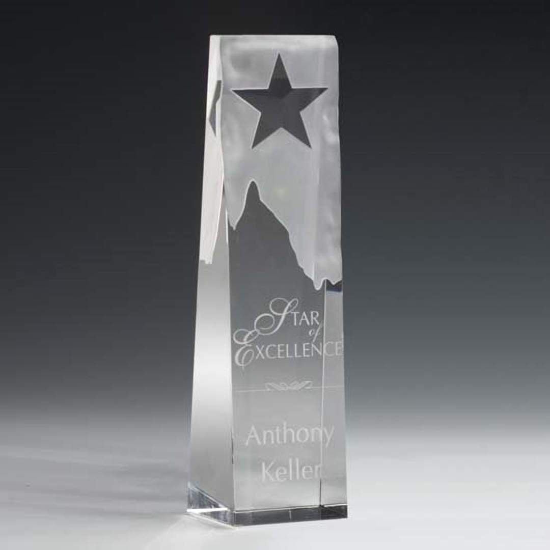 Star Obelisk Crystal Award — Sculpted Peak