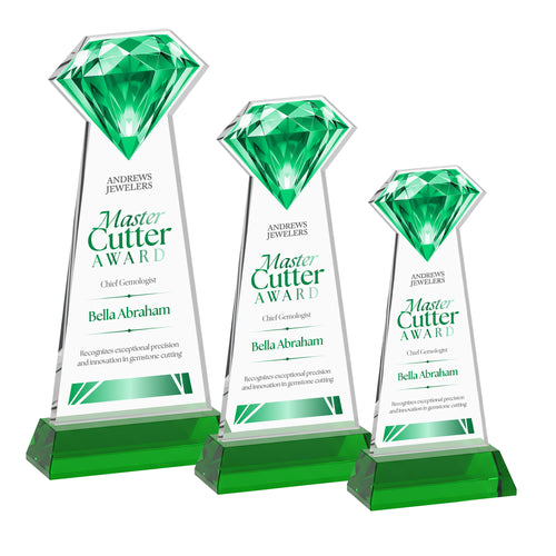 Gemstone  VividPrint™ Award on Hartford Base - Green