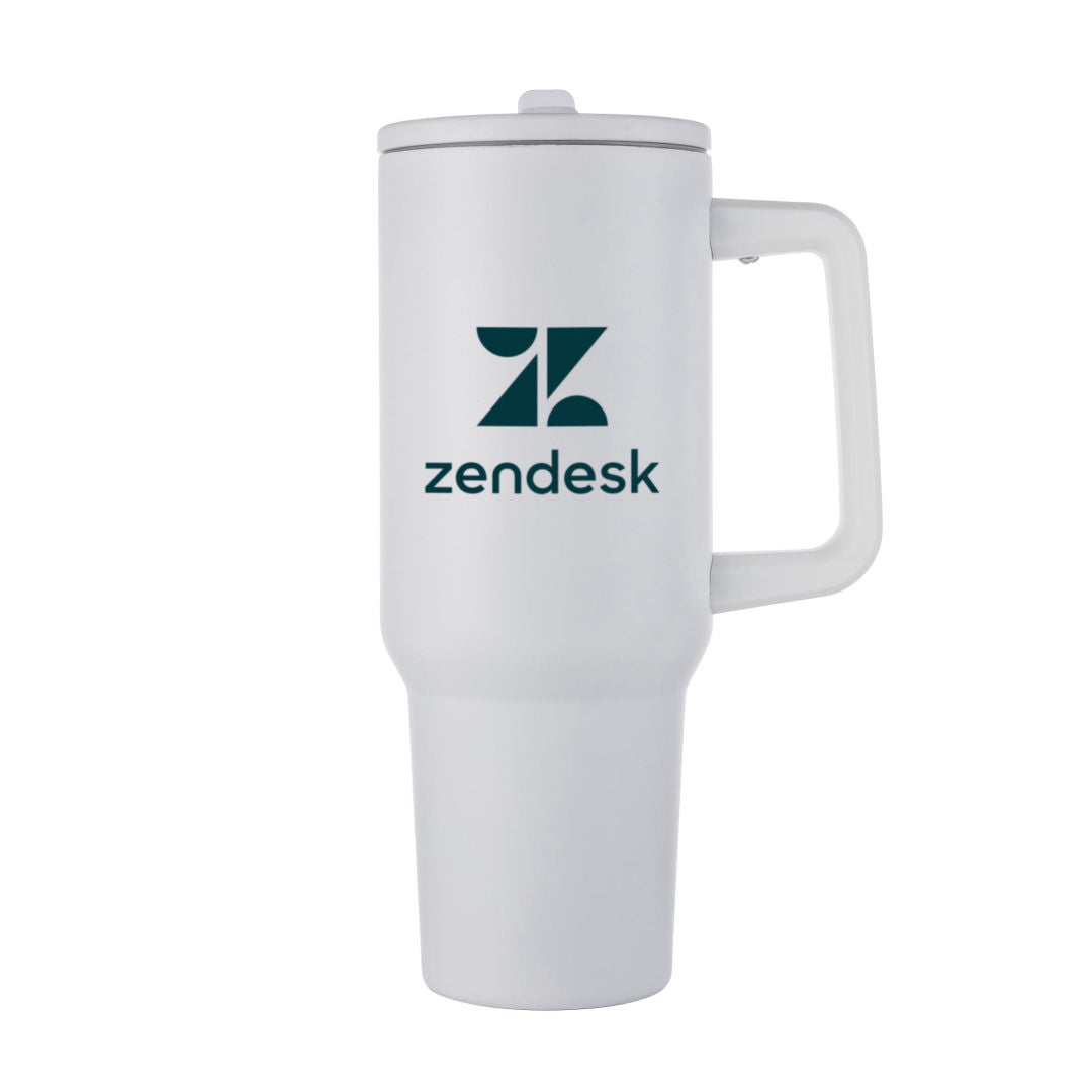 Gullfoss Double Wall SS Travel Mug - 40oz — White — D805-WH