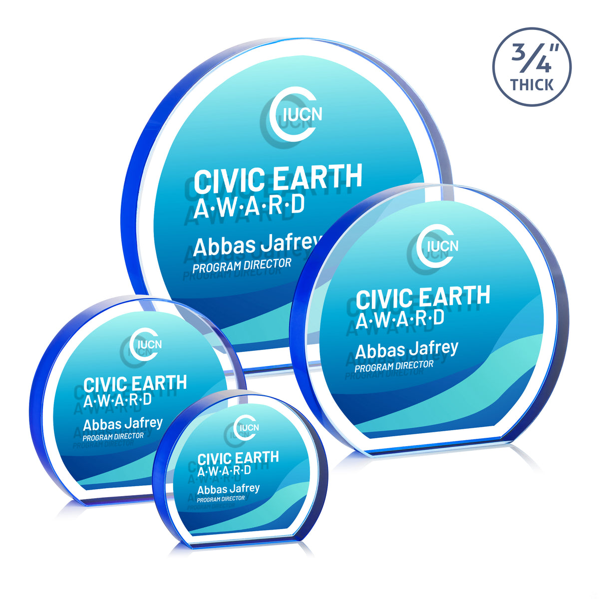 Maren Hemisphere VividPrint™ Double Sided Award - Blue
