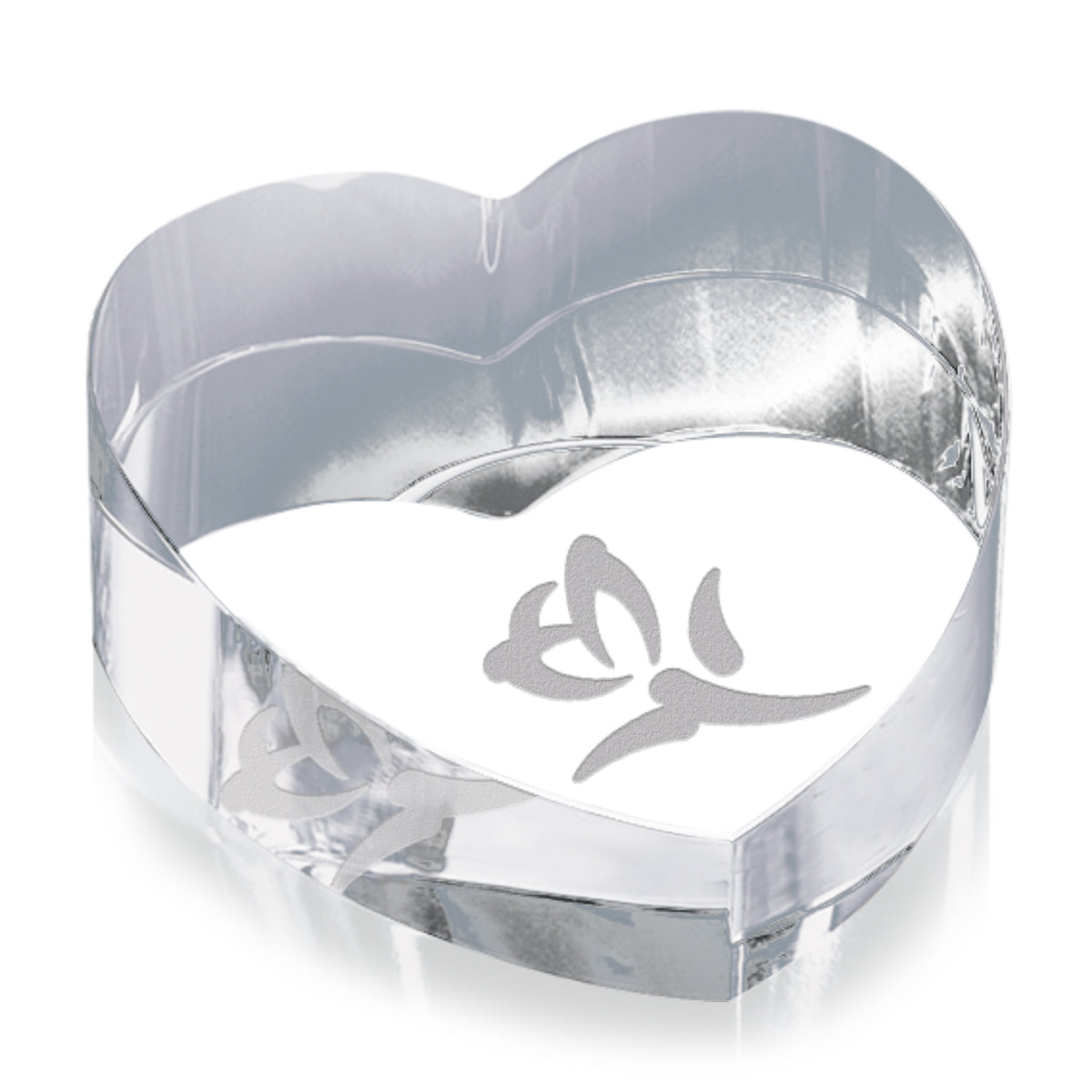 Sloped Optical Crystal Heart Paperweight