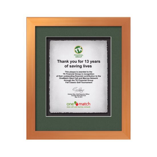 Eldridge Artisan Paper Certificate Framed Award