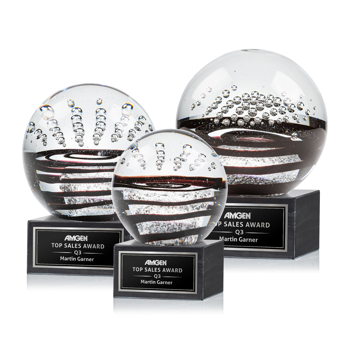 Serenity Award on Square Marble - Black