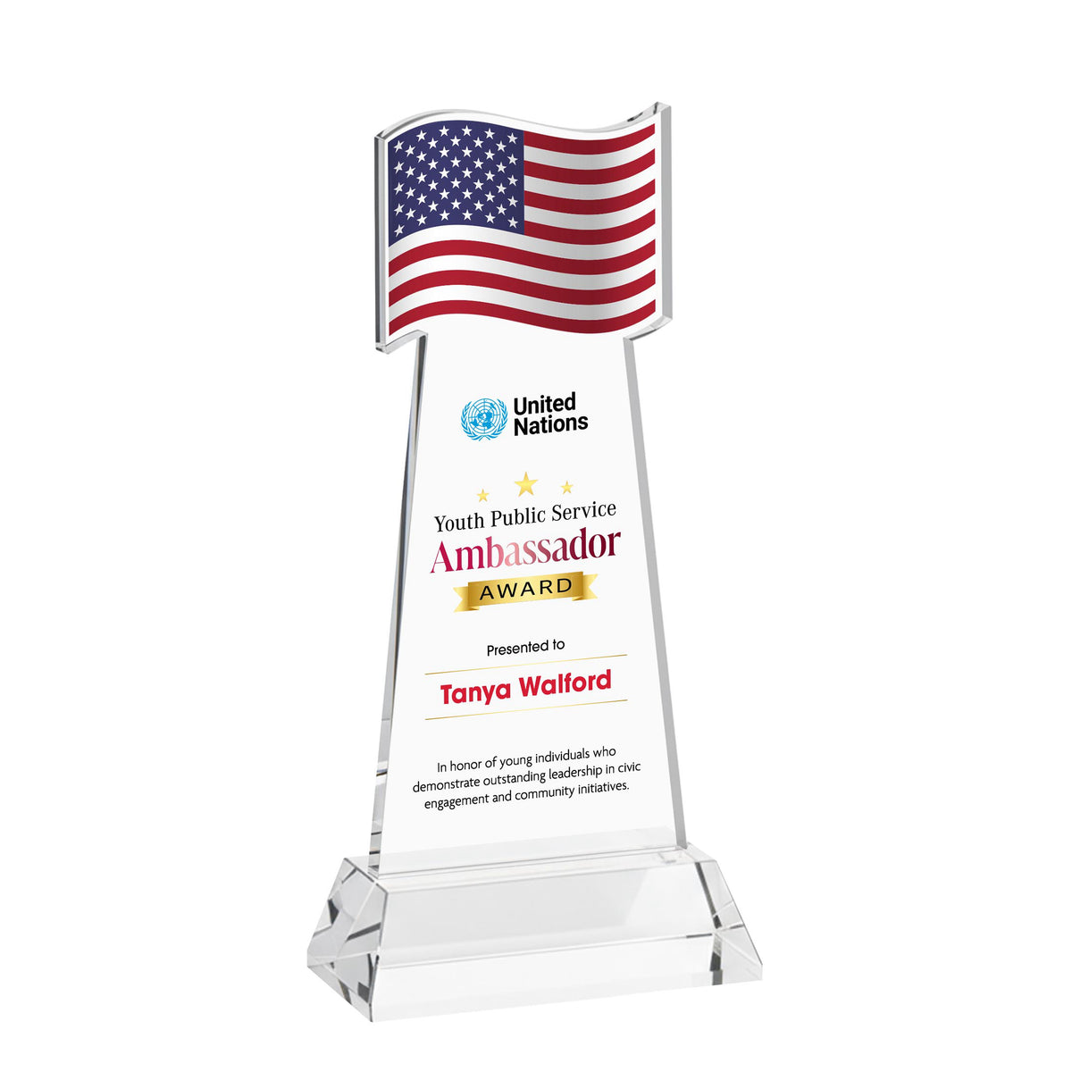Flag VividPrint™ Award on Hartford Base