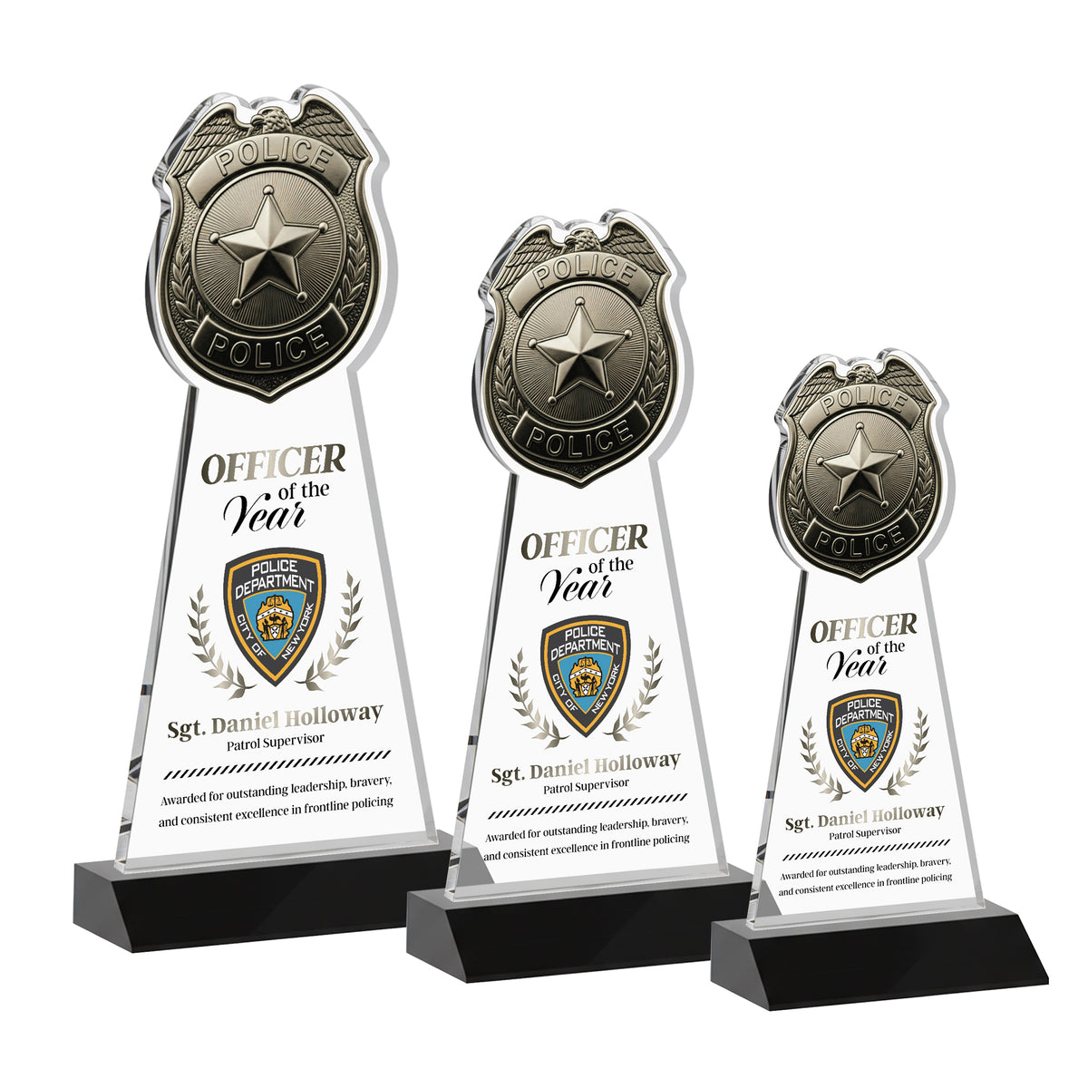 Police Badge VividPrint™ Award - Black