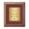 Lazio Certificate TexEtch Framed Award