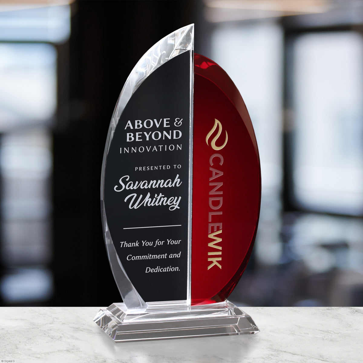 Beacon Ruby Award 8-1/4" - Crystal D