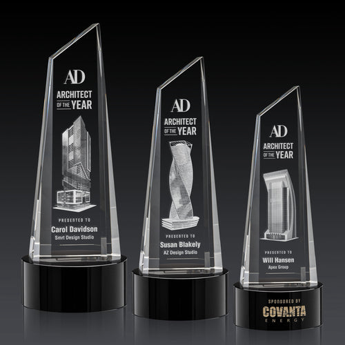 Akron Tower 3D Award on Base - Black