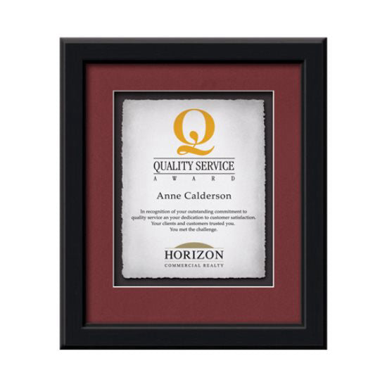 Myriad Artisan Paper Certificate Framed Award