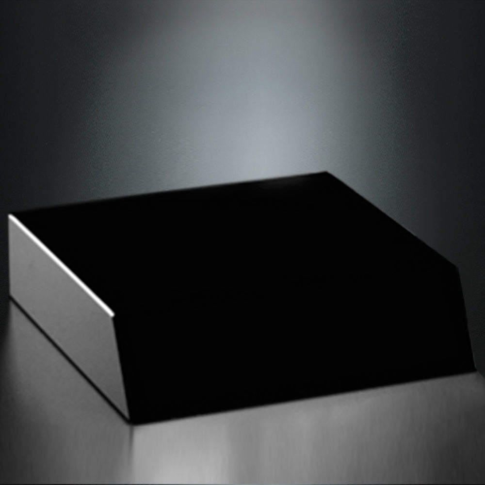 Black Glass Base 5 x 5 x 1-1/4 - Crystal D