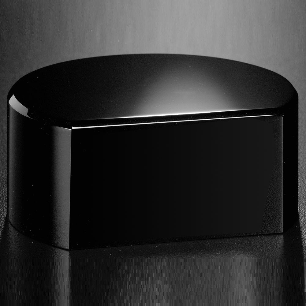 Black Glass Base - Cut Circle 1-1/2" H - Crystal D