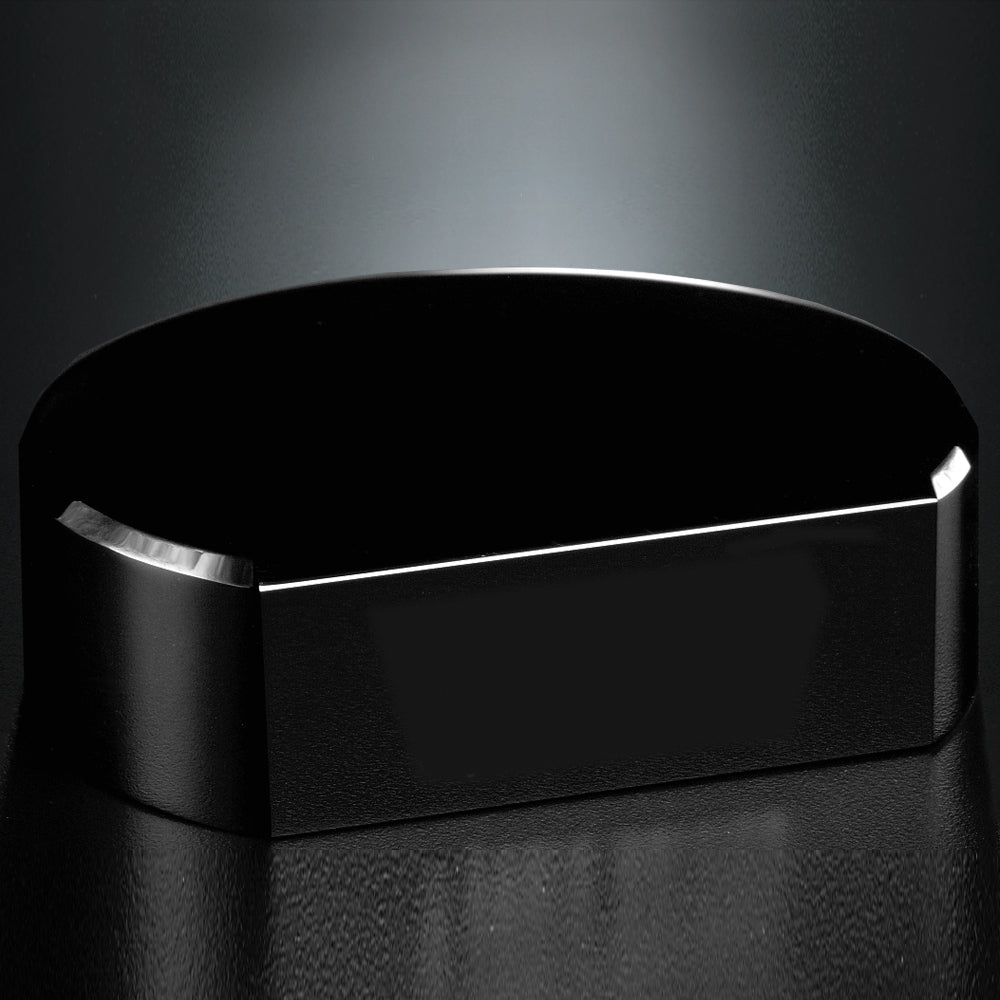 Black Glass Base- Cut Circle 1" H - Crystal D
