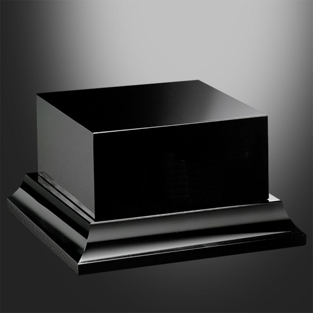 Black Glass Base - Square Tiered - Crystal D